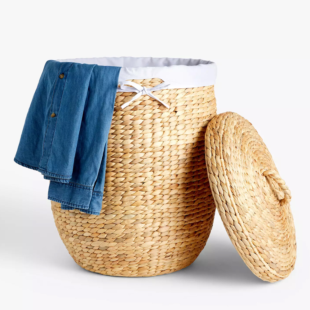 Water hyacinth laundry basket