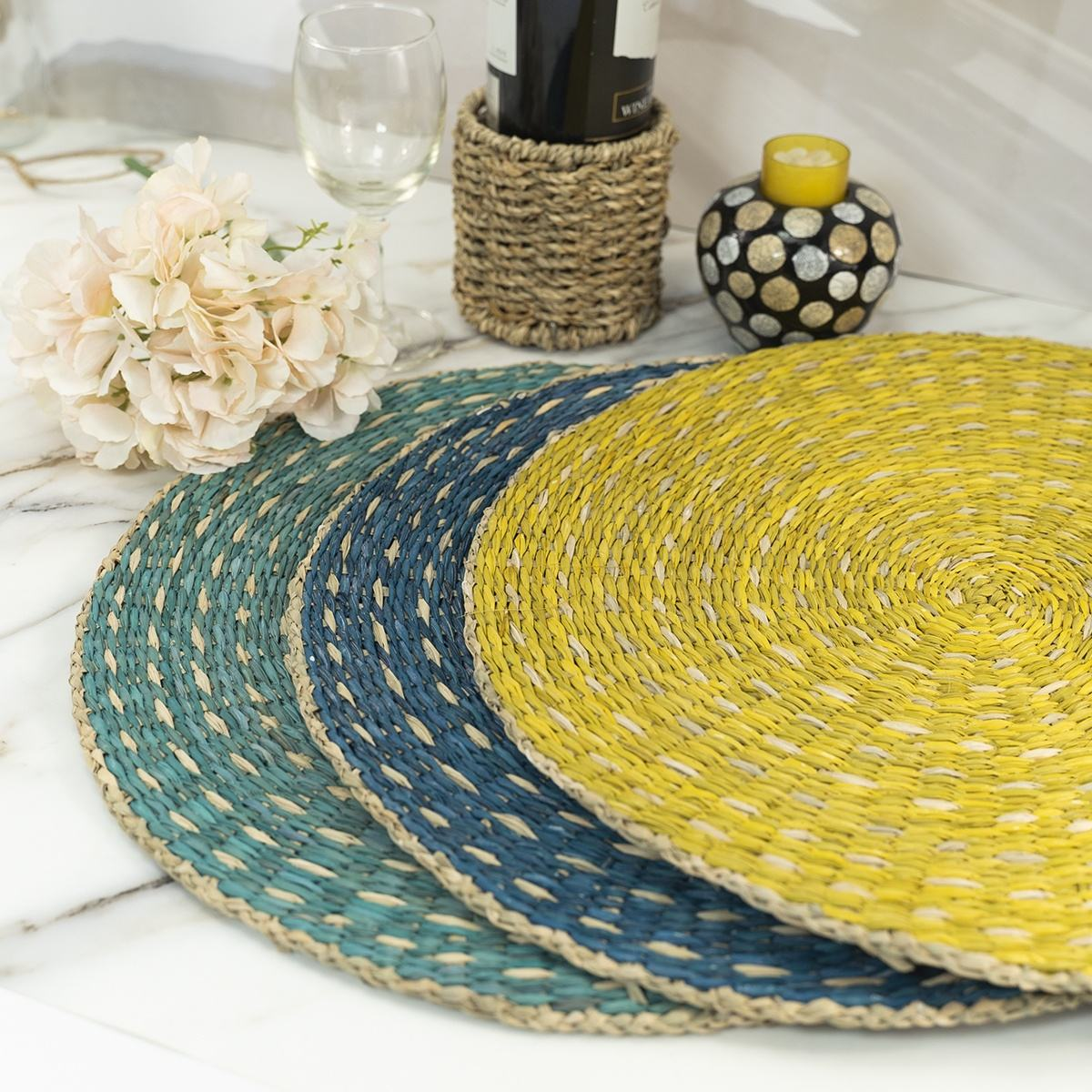 Hand-Woven Seagrass Placemat Bohemian Style