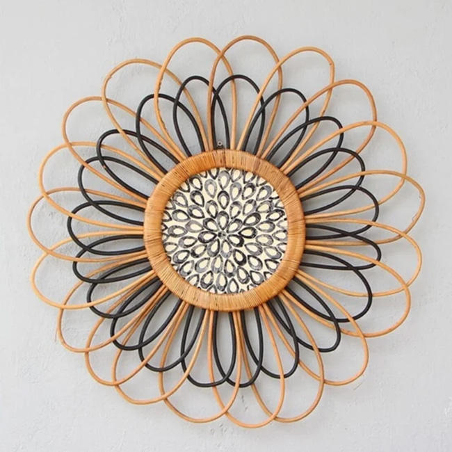 Rattan Mosaic Wall Decoration Flower Hanging Wall