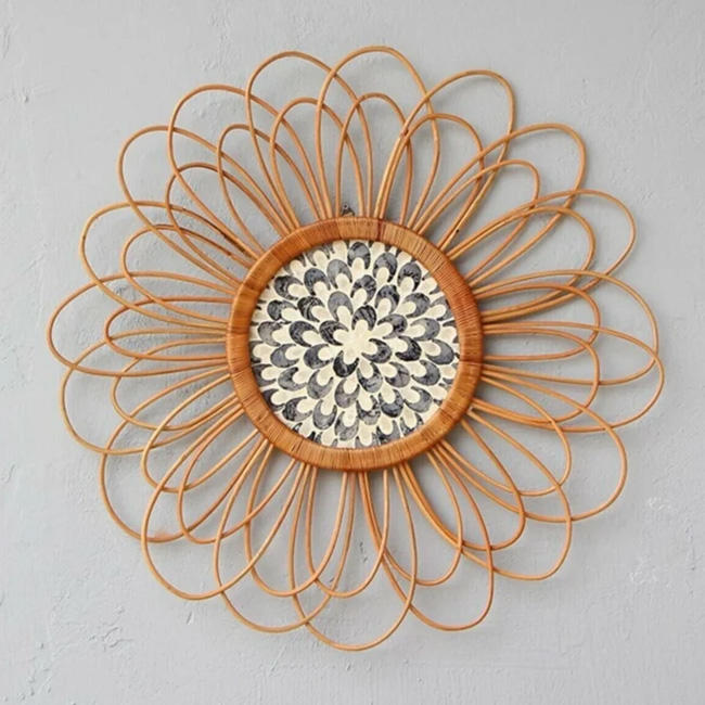Rattan Mosaic Wall Decoration Flower Hanging Wall