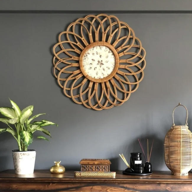 Rattan Mosaic Wall Decoration Flower Hanging Wall