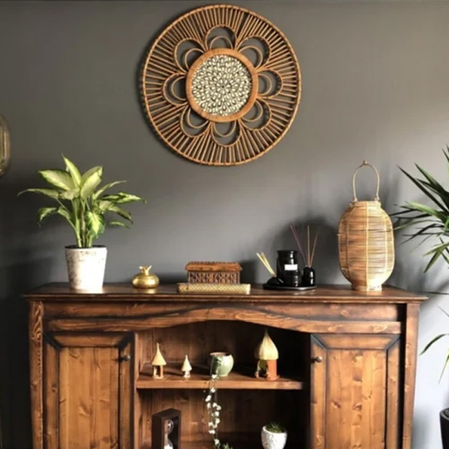 Rattan wall decor