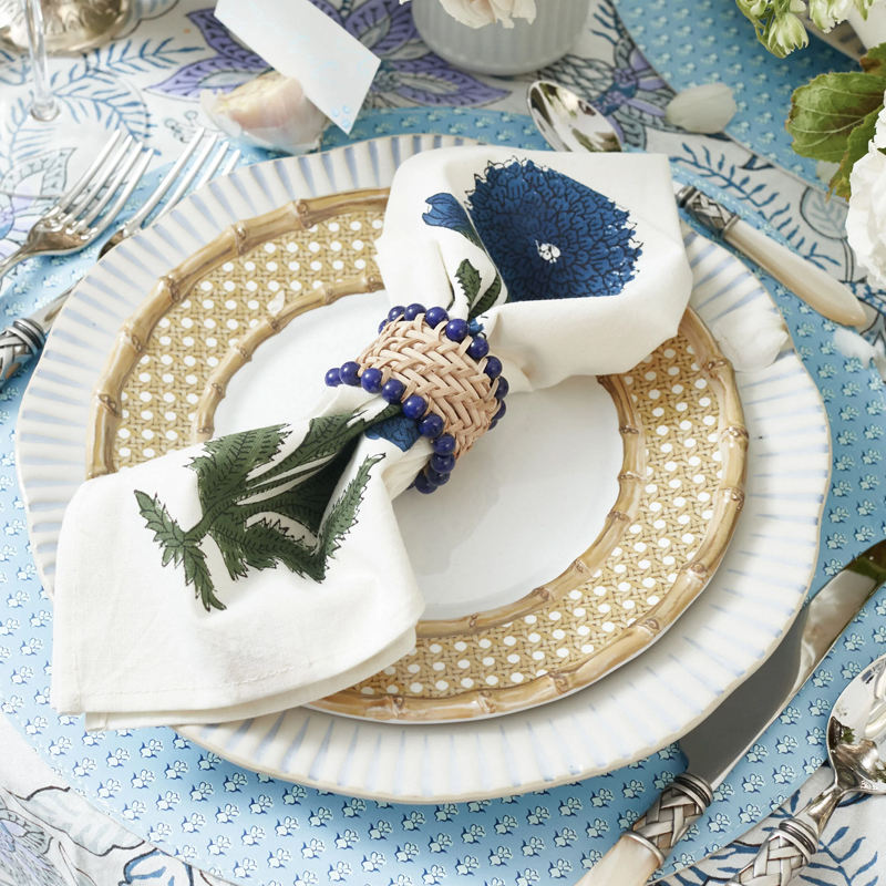 Vòng khăn ăn mây đan đính hạt - napkin ring