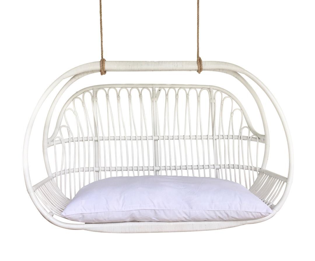 2 seats rattan swing chair for resort