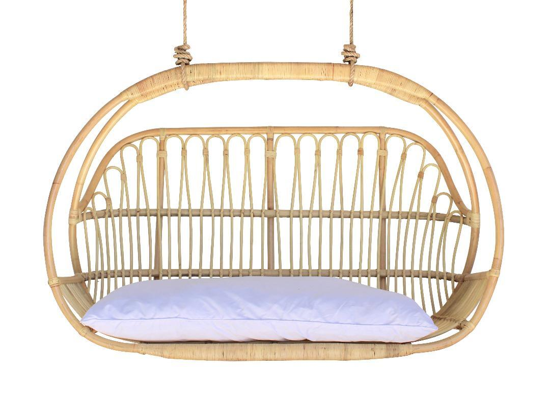 2 seats rattan swing chair for resort