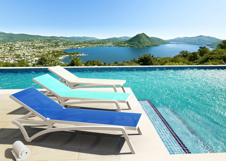 Fiberglass outdoor sun loungers