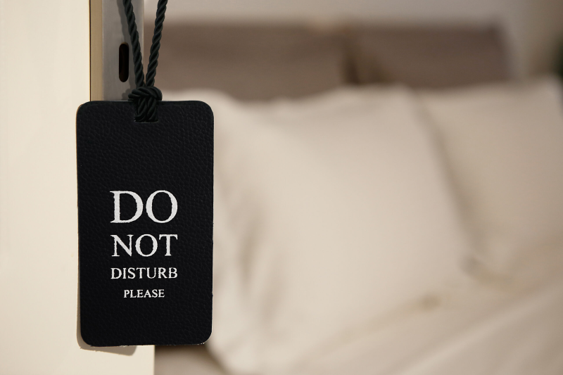 Do Not Disturb leather sign