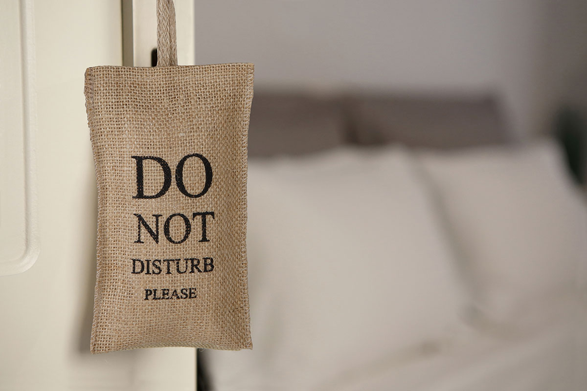 Do Not Disturb Door Hanger Pouch Jute